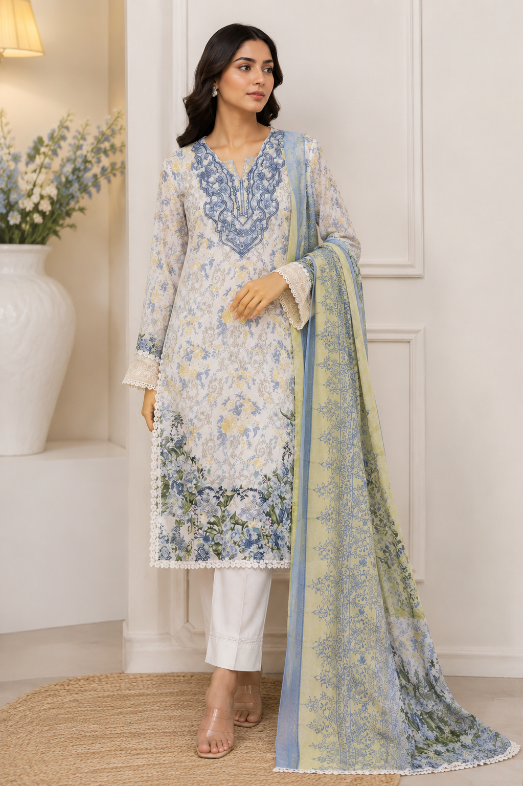 Serene Blossom Luxury Suit Set