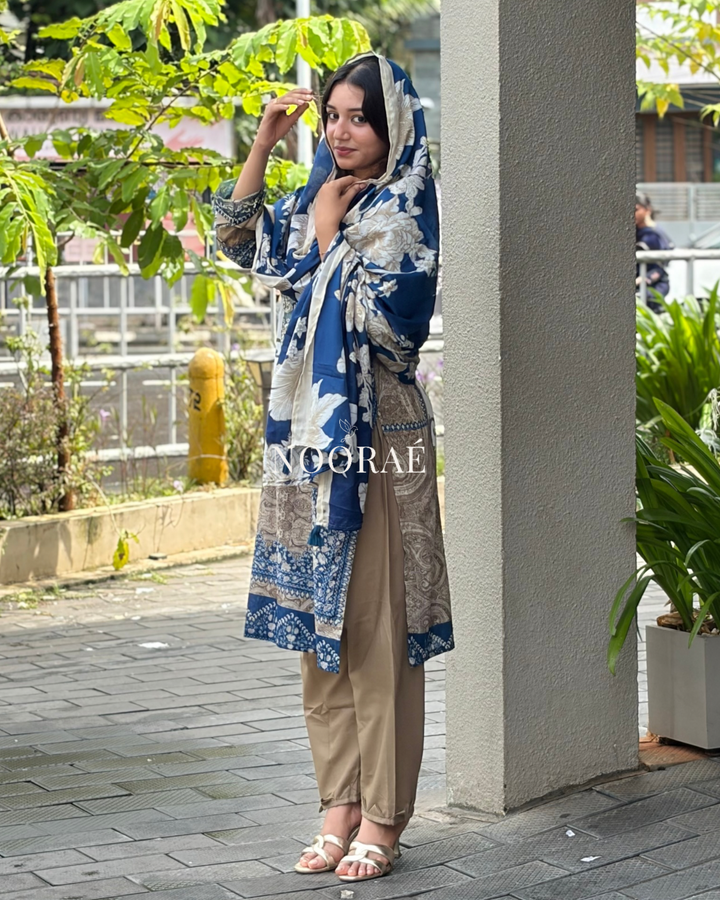 Noor Blue Embroidered Suit Set