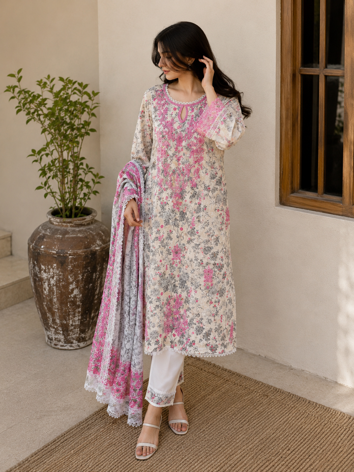 Pastel Bloom Luxury Suit Set