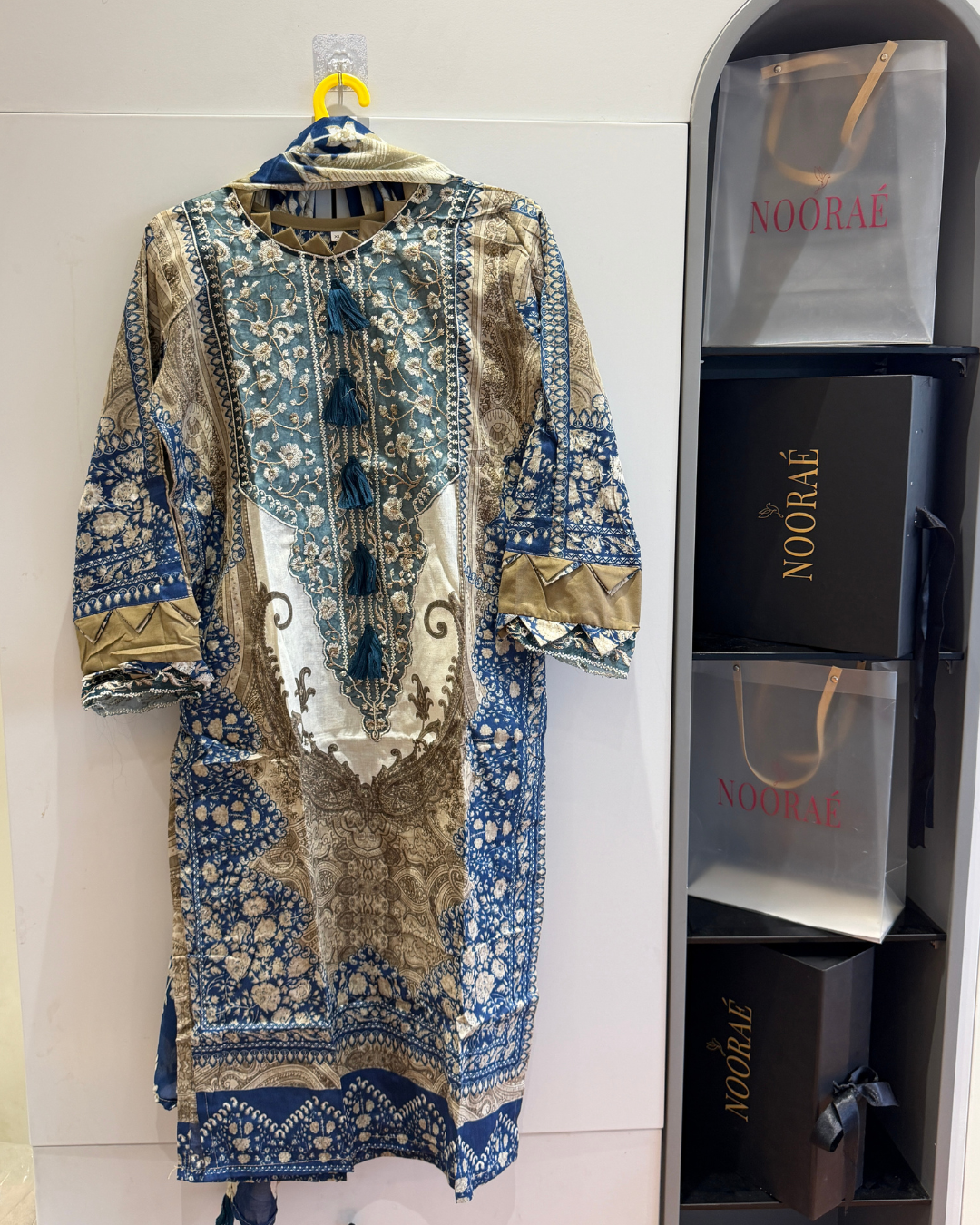 Noor Blue Embroidered Suit Set