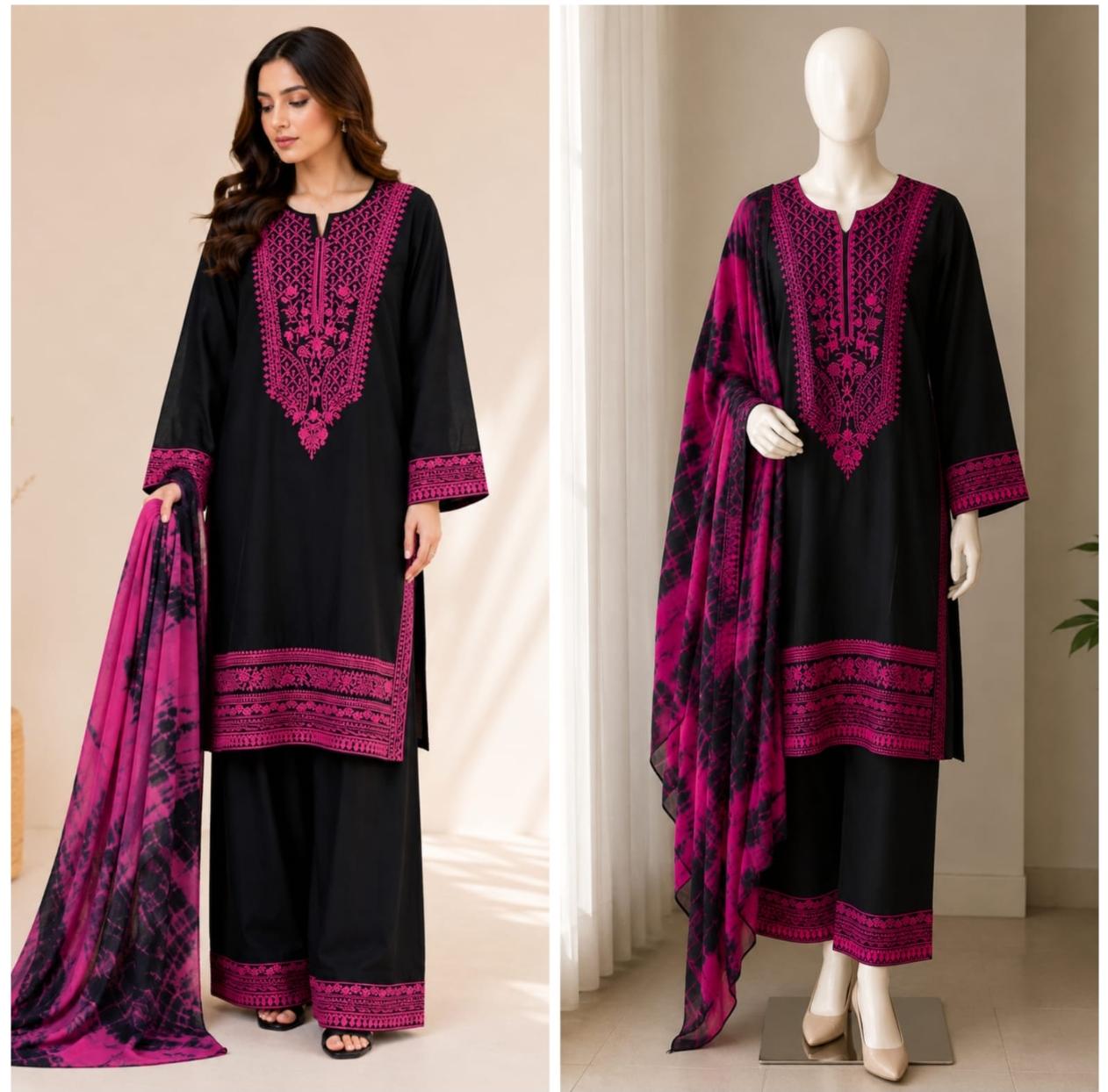 Nooraé Embroidered Cotton Suit Set
